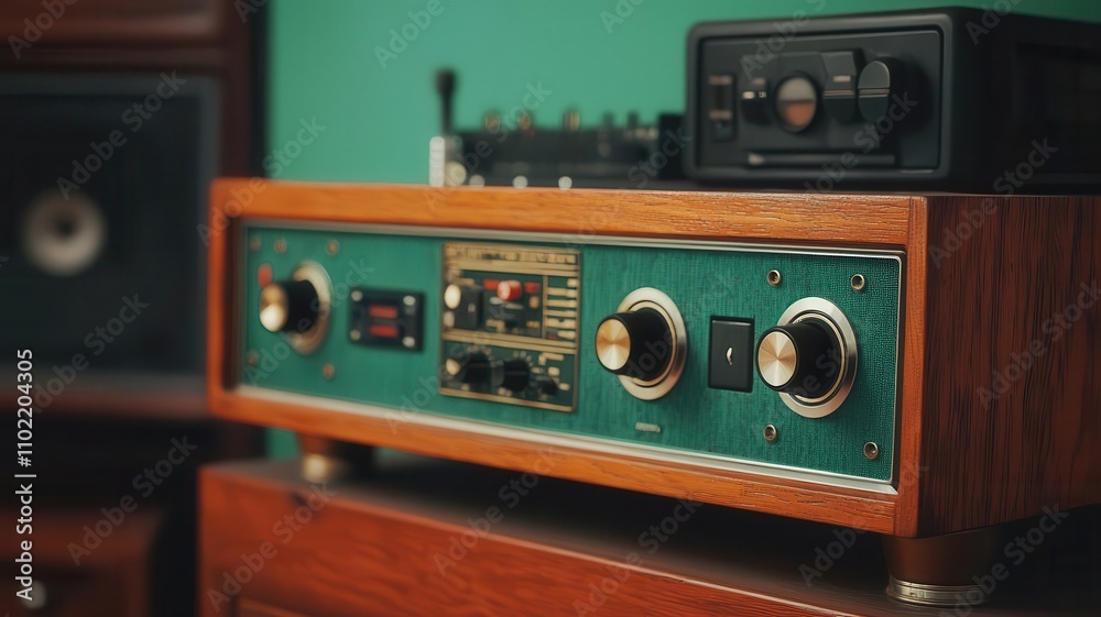 Obraz premium Vintage audio equipment showcasing retro design and high-quality sound.