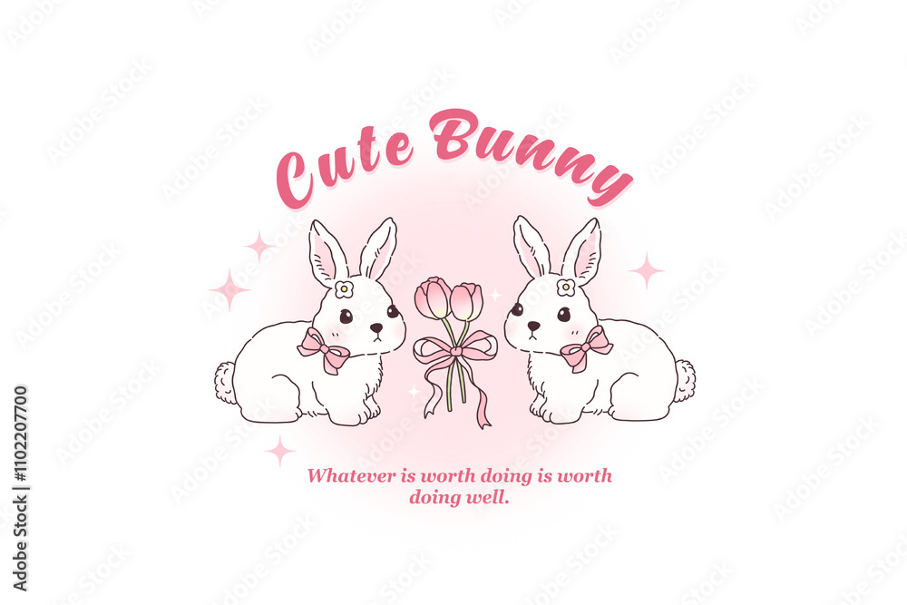Cute Bunny, Sweet Bunny PNG Sublimation Design Cute Bunny, Sweet Bunny PNG Sublimation Design