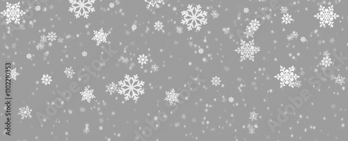 heavy snowfall, snowflakes in different shapes and forms. Many white cold snowflake elements on transparent background. White snowflakes flying in the air. Snow flakes, snow background, christmas 