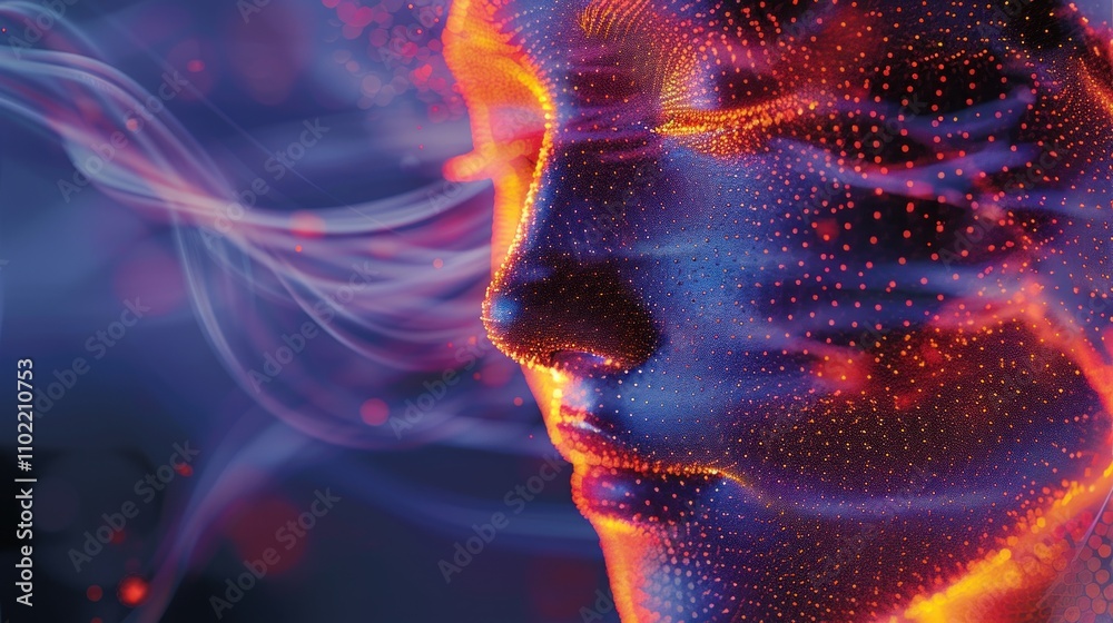 Abstract digital face portrait. Abstract digital face portrait.