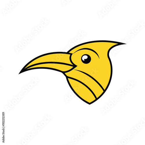 golden yellow bee eater head silhouette. photo