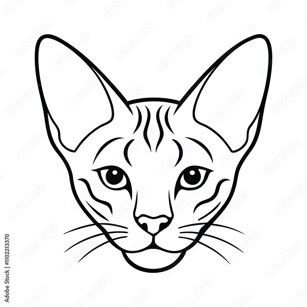 savannah cat head silhouette. savannah cat head silhouette.
