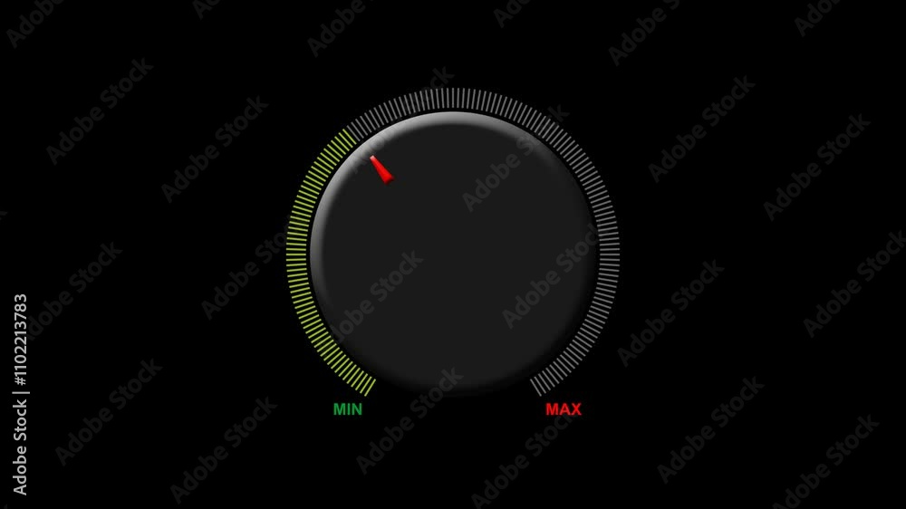animated round switch button with minimum and maximum scale. animation footage video isolated on alpha channel(transparent) background.