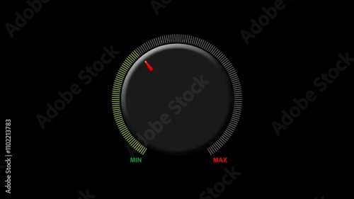 animated round switch button with minimum and maximum scale. animation footage video isolated on alpha channel(transparent) background.
