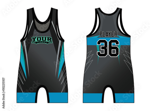 Wrestling singlets designed with an elegant edgy and wild look. Sports gear template mockup perfect fit for all sports. The designs that go on casual wear, shirts, fashion apparel, and all kind 