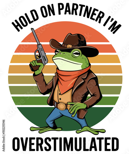 Hold on partner i'm over , funny illustration