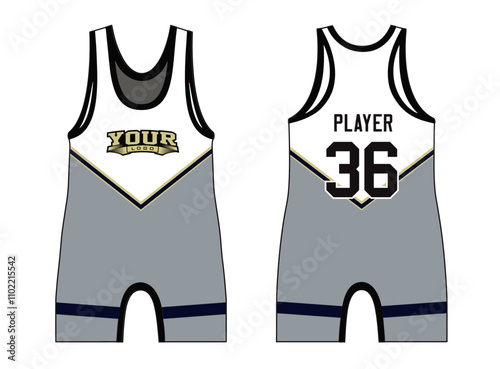 Wrestling singlets designed with an elegant edgy and wild look. Sports gear template mockup perfect fit for all sports. The designs that go on casual wear, shirts, fashion apparel, and all kind 