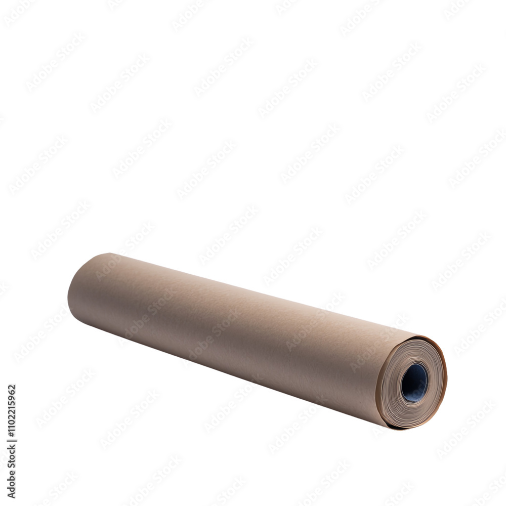 Brown paper roll for various creative uses. transparent background Brown paper roll for various creative uses. transparent background