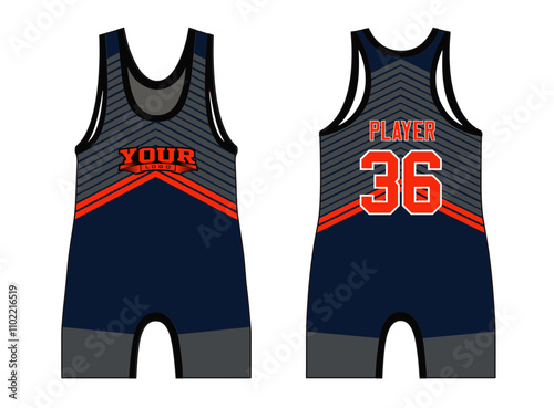 Wrestling singlets designed with an elegant edgy and wild look. Sports gear template mockup perfect fit for all sports. The designs that go on casual wear, shirts, fashion apparel, and all kind 