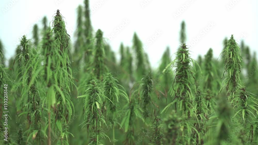 wide view of thriving cannabis field, with tall green plants reaching upwards under natural light. cannabis field agricultural, medicinal, or environmental themes. cannabis field wide view of thriving cannabis field, with tall green plants reaching upwards under natural light. cannabis field agricultural, medicinal, or environmental themes. cannabis field