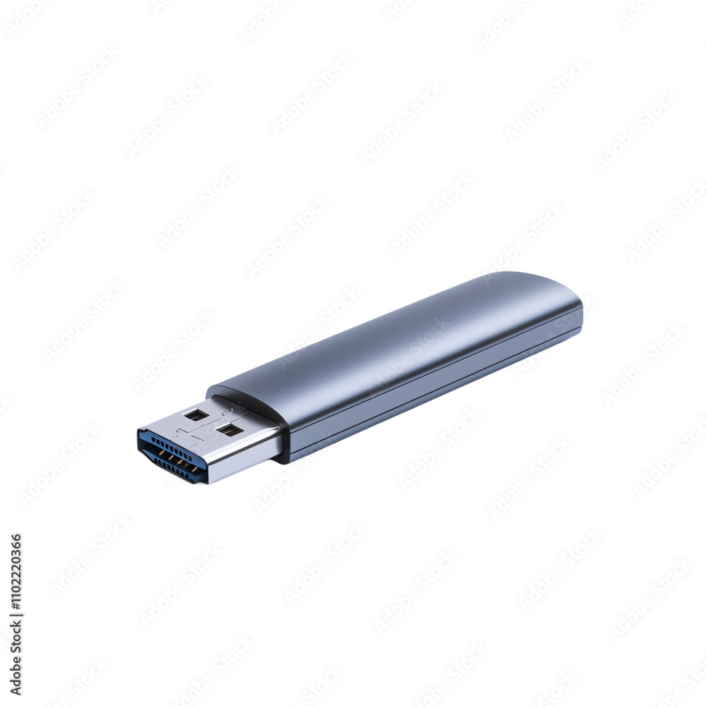Sleek USB flash drive for data storage needs. transparent background Sleek USB flash drive for data storage needs. transparent background