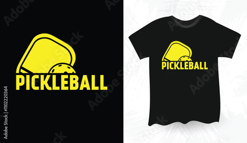 Pickleball t-shirt design vector print template. Best Pickleball t-shirt design Pickle ball Retro Vintage Sports Pickleball T-shirt