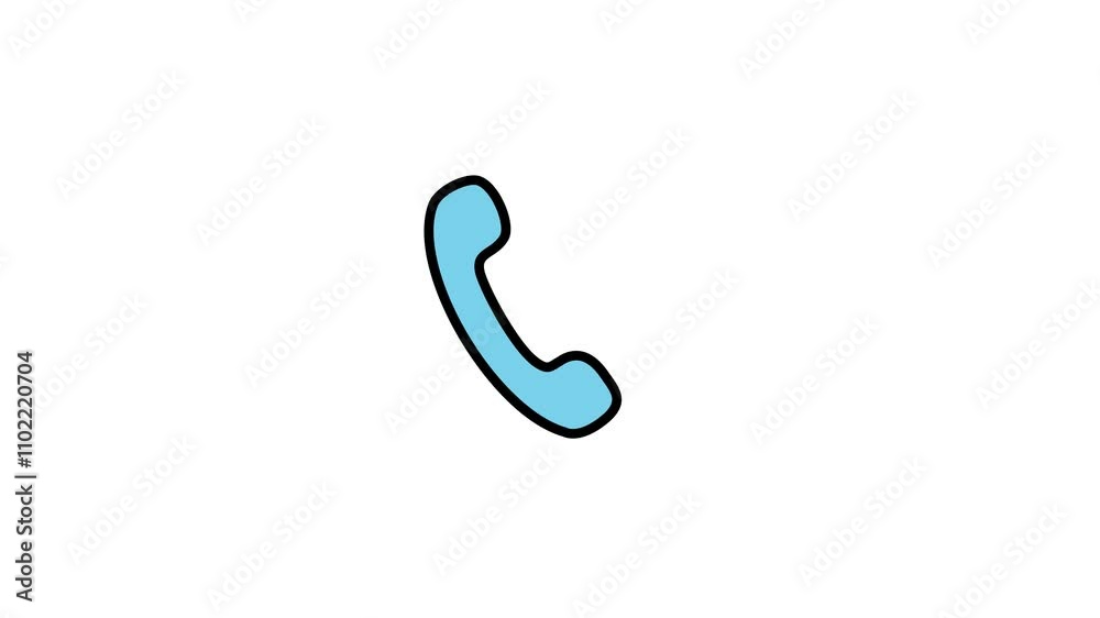 Incoming call ring icon Animation on white background, Handset icon animation Incoming call ring icon Animation on white background, Handset icon animation