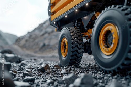 Heavy-duty suspension system navigating difficult terrain