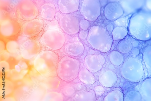 Vibrant Microscopic Cells in Sharp Focus with Cool Lighting Effect