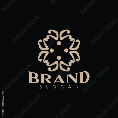 letter H ornament logo design