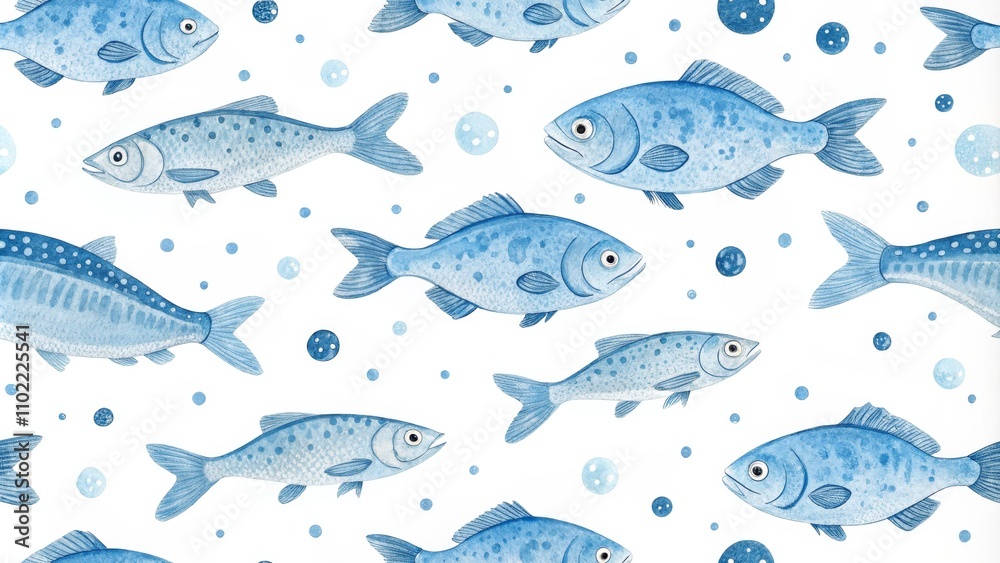 Watercolor Blue Fish Seamless Pattern with Bubbles, Underwater, Sea Life, Fish Pattern, Blue Watercolor, Seamless Pattern , underwater Watercolor Blue Fish Seamless Pattern with Bubbles, Underwater, Sea Life, Fish Pattern, Blue Watercolor, Seamless Pattern , underwater