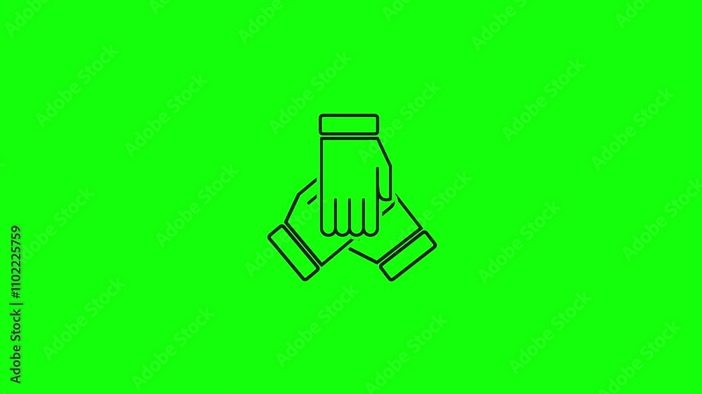 Team unity line animation. Animated hands icon on transparent background. Mutual support. Team building. Community involvement. Team unity line animation. Animated hands icon on transparent background. Mutual support. Team building. Community involvement.
