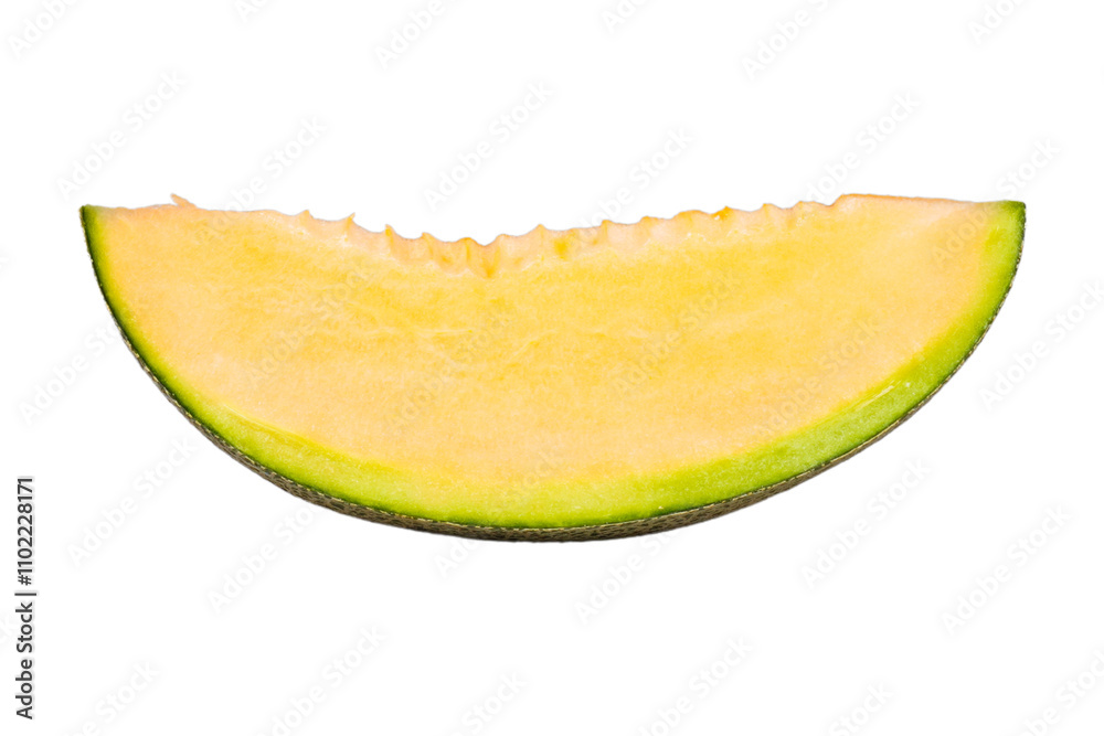 A slice of ripe melon isolated transparent A slice of ripe melon isolated transparent