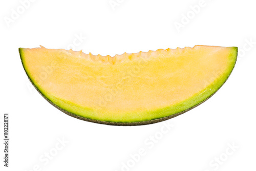 A slice of ripe melon isolated transparent