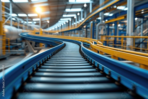 Manufacturing Process: Conveyor Belts in Full Operation