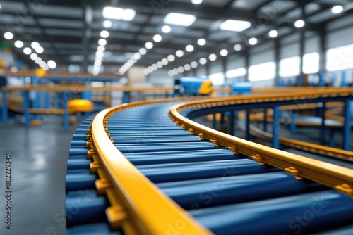 Conveyor Belts in Action Inside a High-Efficiency Factory