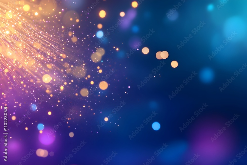 Vibrant Fiber Optic Light Strands with Glowing Tips and Soft Bokeh Background Vibrant Fiber Optic Light Strands with Glowing Tips and Soft Bokeh Background