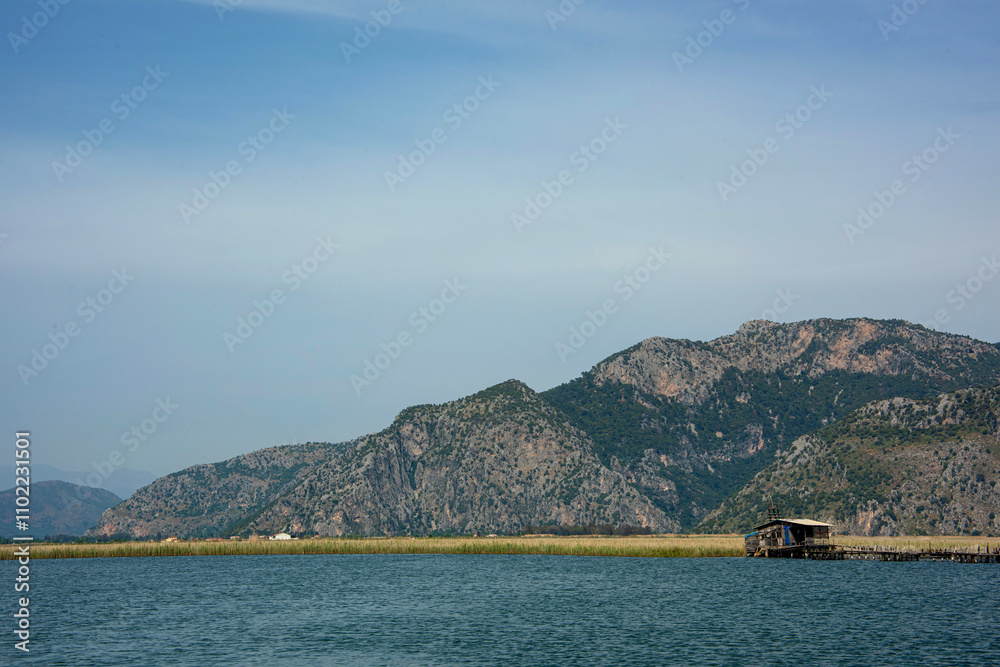 The natural lake on the river estuary at Dalyan in southern Turkey. The natural lake on the river estuary at Dalyan in southern Turkey.