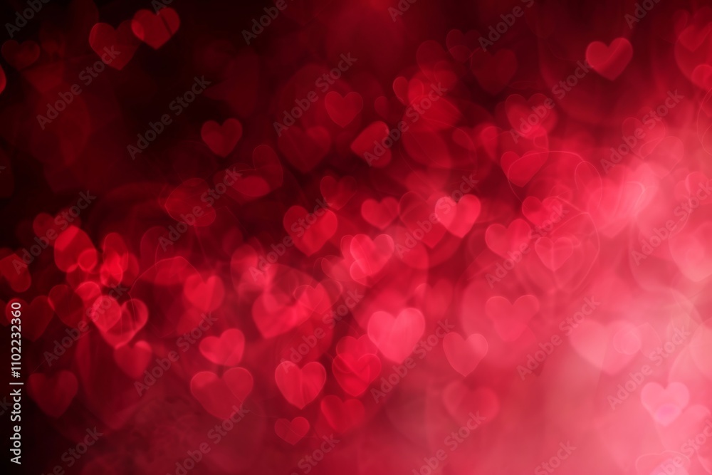 Valentine's Day banner with an abstract panoramic background featuring red hearts, symbolizing love. Valentine's Day banner with an abstract panoramic background featuring red hearts, symbolizing love.
