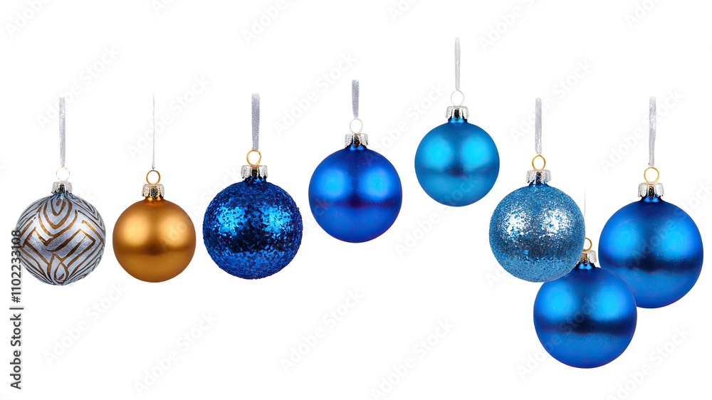 Hanging Blue and Gold Christmas Ornaments
Hanging Blue and Gold Christmas Ornaments