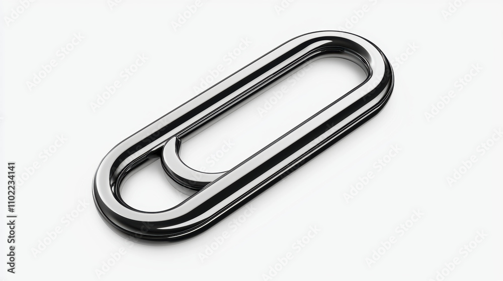 sleek, metallic paperclip with shiny finish, perfect for organizing documents and adding modern touch to office supplies sleek, metallic paperclip with shiny finish, perfect for organizing documents and adding modern touch to office supplies