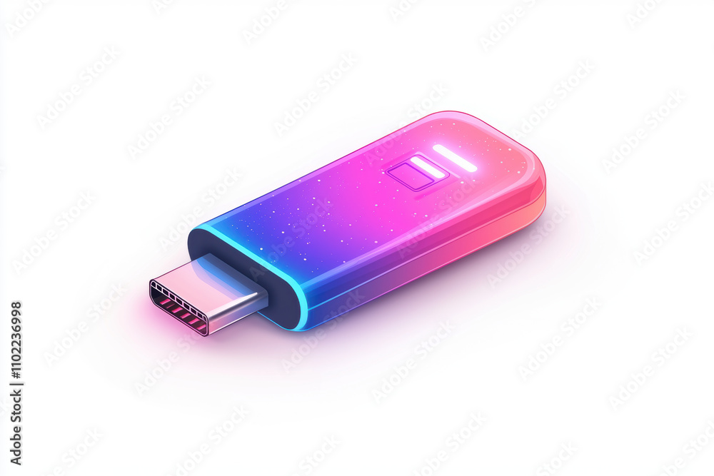 vibrant USB drive with minimal design, featuring gradient of pink and blue colors, showcasing modern and sleek appearance. Ideal for tech enthusiasts vibrant USB drive with minimal design, featuring gradient of pink and blue colors, showcasing modern and sleek appearance. Ideal for tech enthusiasts