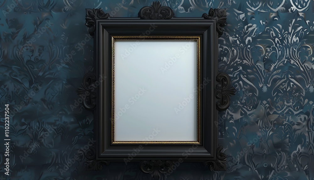 Blank picture frame mockup on the wall. 3d rendering Blank picture frame mockup on the wall. 3d rendering