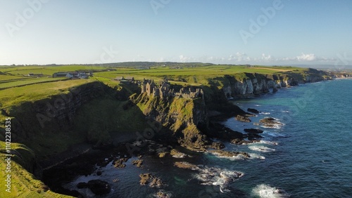 Εκτύπωση καμβά Aerial view of the dunluce castle North Ireland