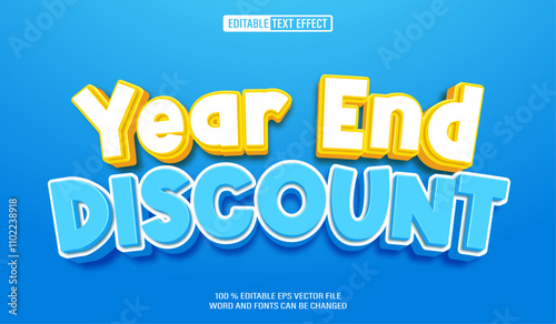 Editable 3d text style effect - Year End Discount text effect Template