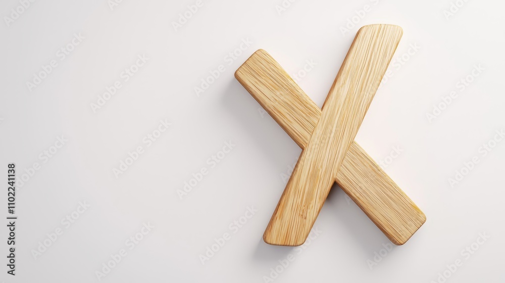 a wooden cross on a white background The cross is made of wood and has a smooth, polished finish It is the focal point of the image, standing out against the plai a wooden cross on a white background The cross is made of wood and has a smooth, polished finish It is the focal point of the image, standing out against the plai