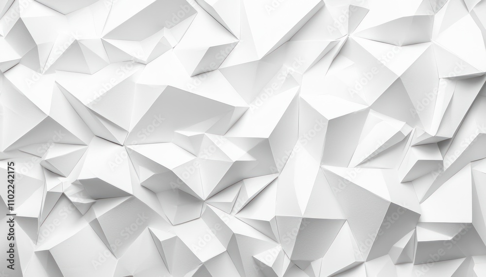 Abstract white geometric background with a textured, 3D, low poly, and polygonal design. Abstract white geometric background with a textured, 3D, low poly, and polygonal design.