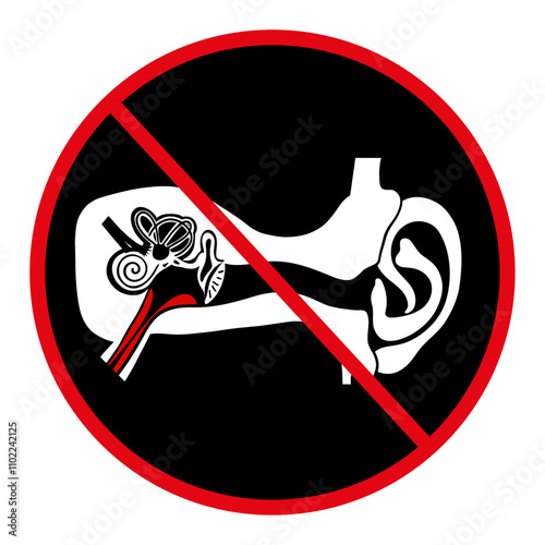 Stop Otitis media inflammation anatomy human ear pain disease medical infographic
