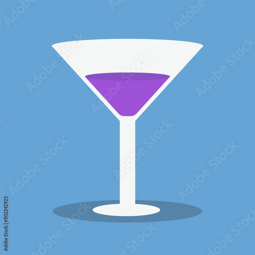 Cocktail Glass Flat Design Illustration