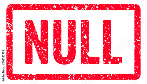 Null Stamp Transparent Seal, Red Grunge Null Word Rubber Stamp Seal