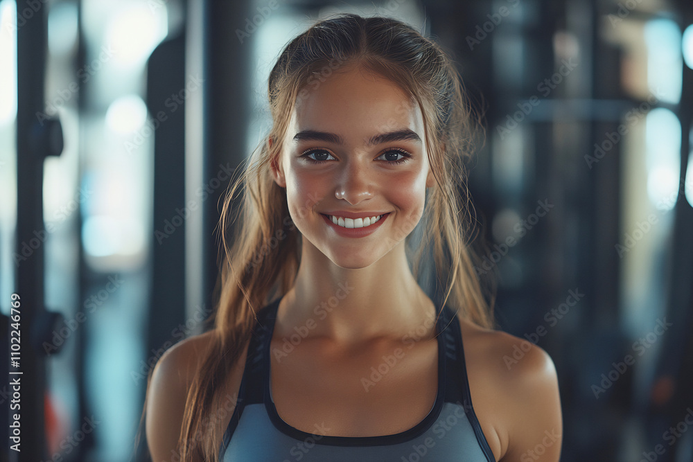 Smiling young woman at the gym Smiling young woman at the gym