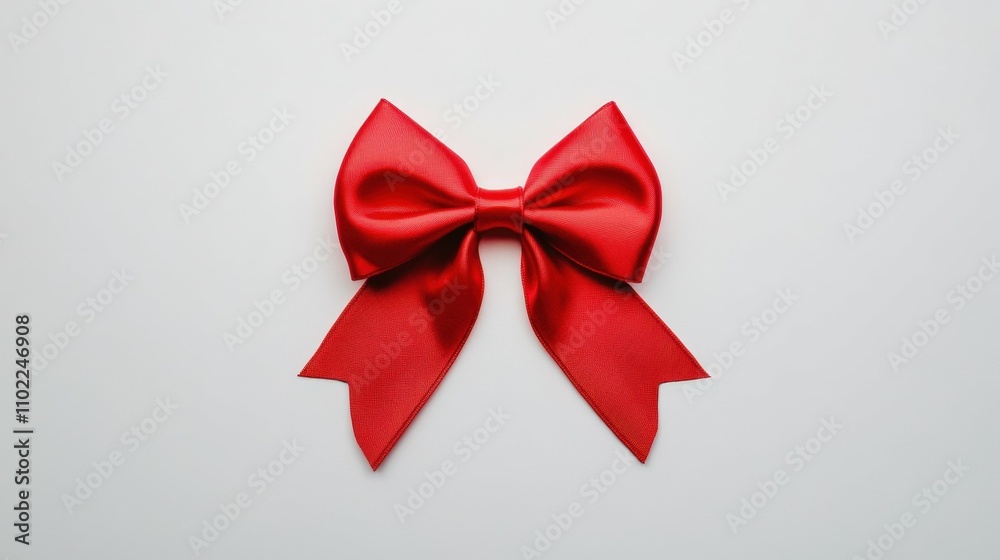 red bow with ribbon on white background, festive decorative element, red bow with ribbon on white background, festive decorative element,
