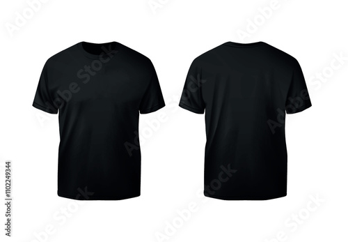 Blackt-shirt mockup front and back