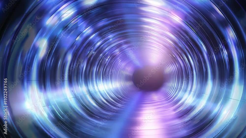 Futuristic Seamless Loop Tunnel with Purple and Blue Glow