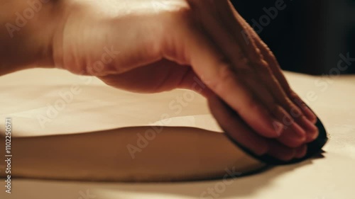 Wallpaper Mural Woman potter works with clay on master class in studio. Working process in ceramic workshop. Potter making vase on pottery wheel. Handmade concept.  Torontodigital.ca