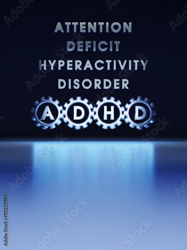 Conceptual video that shows ADHD Attention-Deficit Hyperactivity Disorder. Spinning gears symbolize thinking.