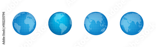 Globe planet vector illustration collection. Earth globe set.