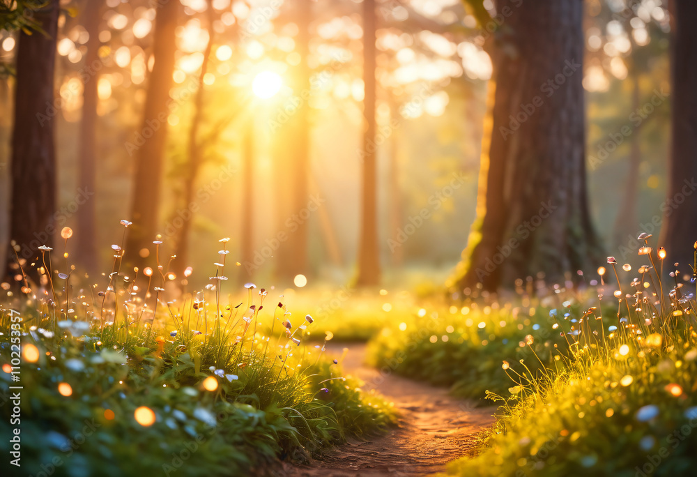 Fototapeta premium sunset in the park