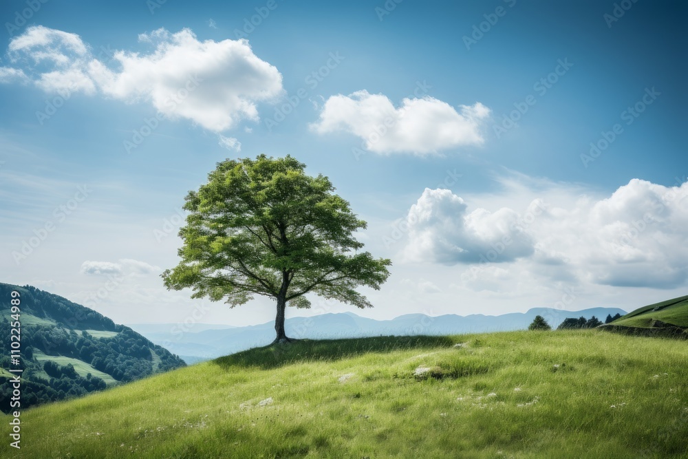 Charming Green Summer Scene of Tree in Lively Nature Charming Green Summer Scene of Tree in Lively Nature