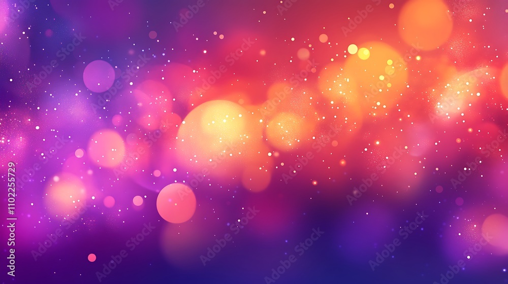 Warm blurred bokeh lights creating a magical atmosphere in a vibrant and colorful backdrop Warm blurred bokeh lights creating a magical atmosphere in a vibrant and colorful backdrop